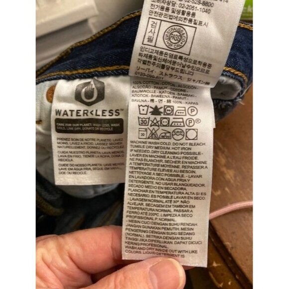 Levi's 501 Button Fly 36 X 32 Dark wash 5 pocket Straight leg Cotton Western - Picture 10 of 13